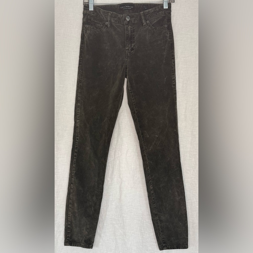 Lucky Brand Jeans Womens Size 0226 Green Velvet Ava Super Skinny